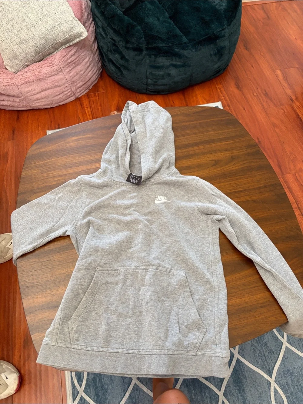 Nike Kids Gray Hooded Pullover Sweatshirt